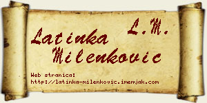 Latinka Milenković vizit kartica